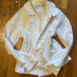Coldwater Creek White Textured Jean Jacket
